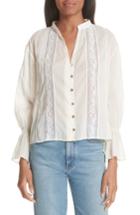 Women's Cinq A Sept Ariel Lace Detail Blouse - Ivory