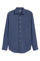 Men's Peter Millar Jennings Regular Fit Floral Dot Performance Sport Shirt, Size - Blue
