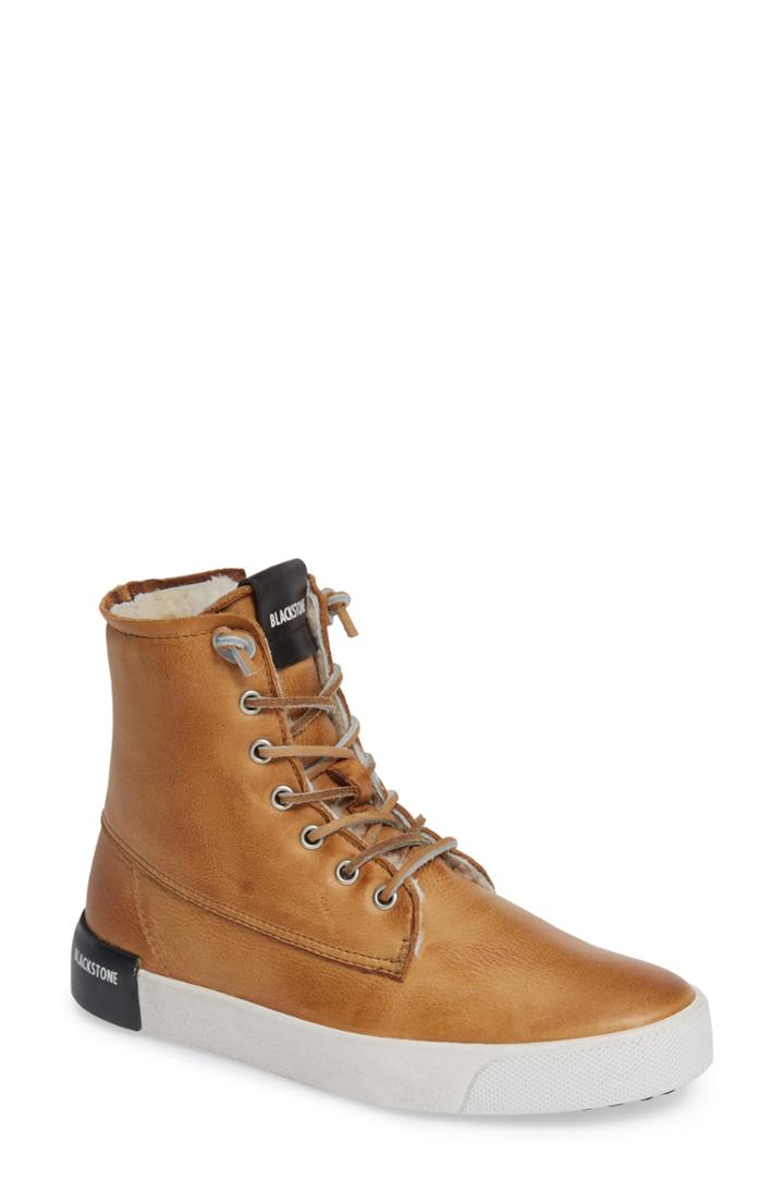 Women's Blackstone Ql41 High Top Sneaker With Genuine Shearling Lining Us / 40eu - Brown