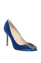 Women's Manolo Blahnik 'hangisi' Jewel Pump Us / 38eu - Blue