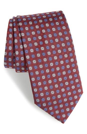Men's Hugo Boss Geometric Silk Tie, Size - Red
