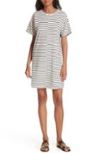 Women's Theory Relaxed Combo Stripe Shift Dress, Size - Ivory