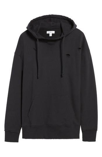 Men's The Rail Destroyed High Neck Hoodie, Size - Black
