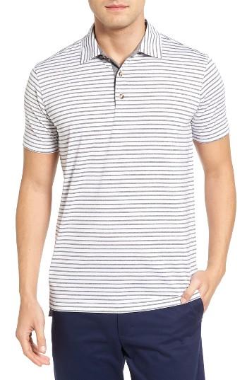 Men's Bobby Jones Control Stripe Jersey Polo - White