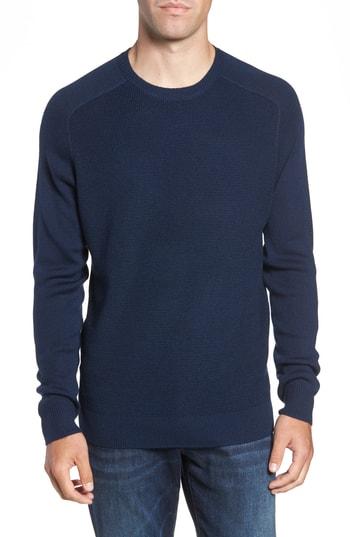 Men's Nordstrom Men's Shop Crewneck Wool Blend Sweater - Blue