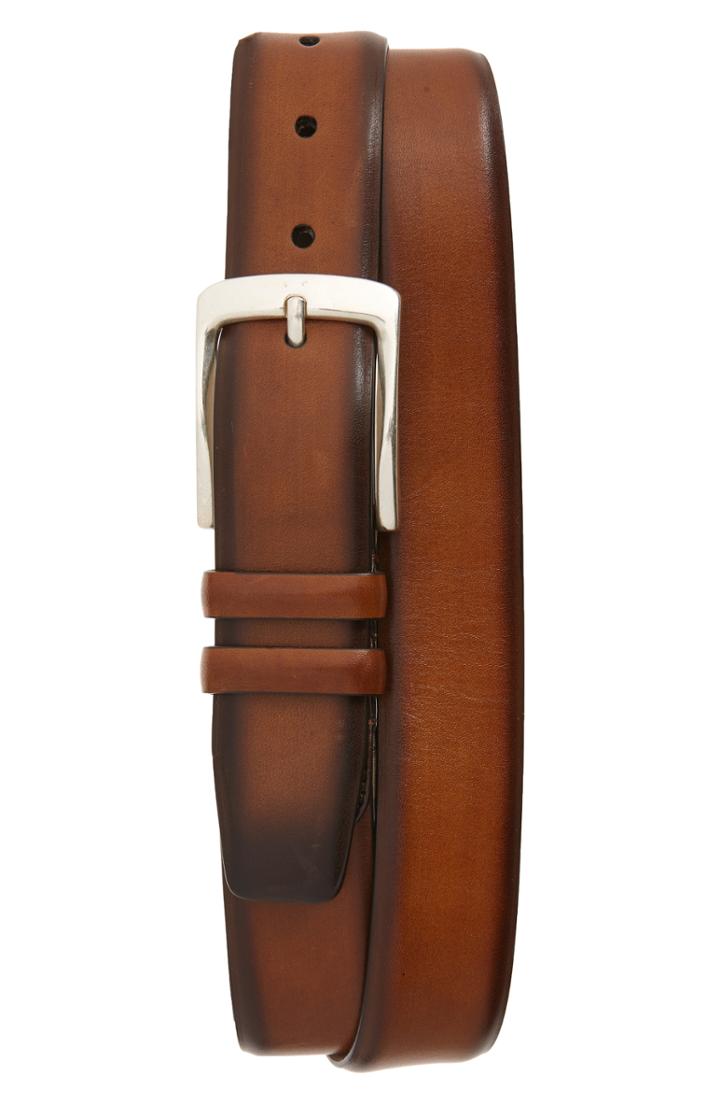 Men's Mezlan Rama Leather Belt - Cognac