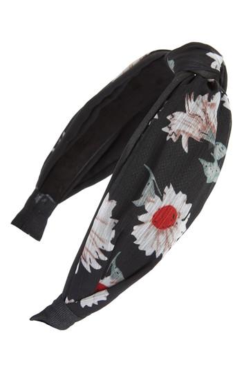 Tasha Floral Knotted Headband, Size - Black