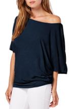 Women's Michael Stars Boatneck Dolman Sleeve Jersey Top, Size - Blue