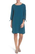 Women's Eileen Fisher Silk Shift Dress, Size - Blue/green