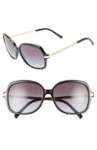 Women's Michael Kors 57mm Gradient Square Sunglasses - Black/ Gold/ Black Gradient