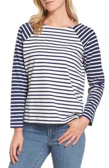 Women's Vineyard Vines Elbow Patch Mixed Stripe Top - Blue
