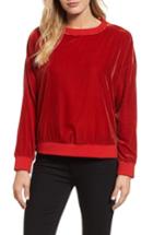 Women's Kenneth Cole New York Zipper Velvet Sweatshirt - Red