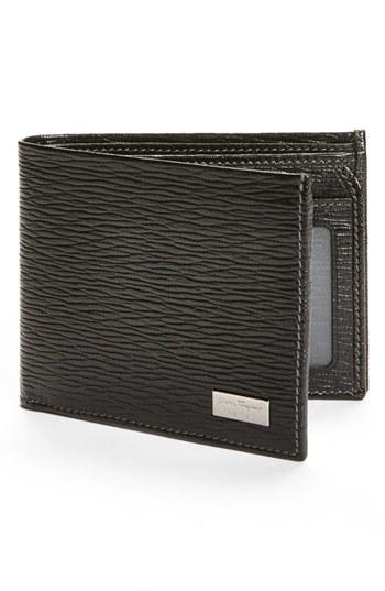 Men's Salvatore Ferragamo Stamped Calf Wallet - Black