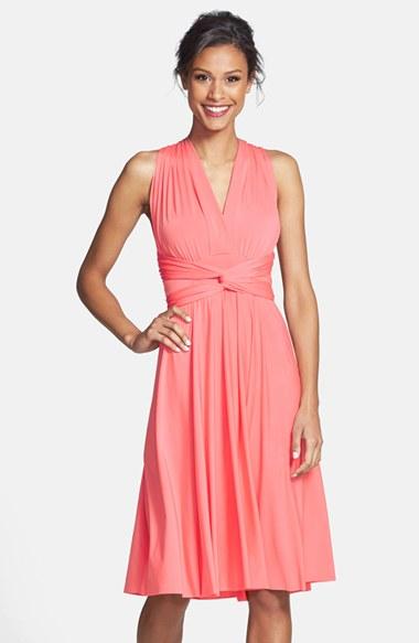 Women's Dessy Collection Convertible Wrap Tie Surplice Jersey Dress - Orange