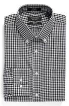 Men's Nordstrom Men's Shop Trim Fit Non-iron Gingham Dress Shirt .5 - 32/33 - Black
