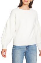 Women's 1.state Crewneck Blouson Sleeve Cotton Blend Sweater - White