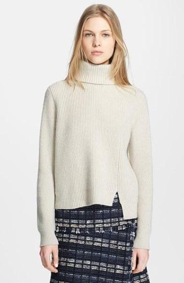 Proenza Schouler Chunky Rib Knit Turtleneck Oatmeal