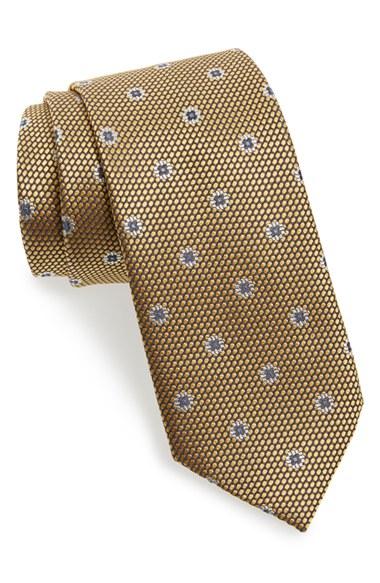 Men's Ermenegildo Zegna Floral Silk Tie, Size - Yellow