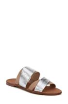 Women's Diane Von Furstenberg Blake Cross Strap Slide Sandal M - Metallic