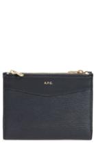 Women's A.p.c. Claudine Calfskin Leather Wallet - Blue