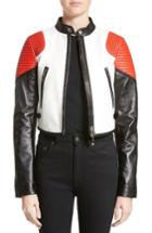 Women's Givenchy Colorblock Lambskin Leather Moto Jacket