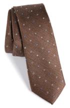 Men's Calibrate Brubeck Neat Silk Blend Tie, Size - Brown