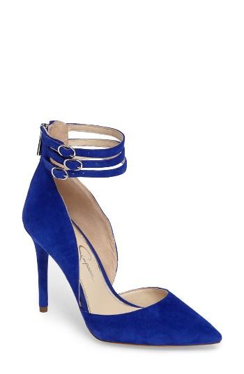 Women's Jessica Simpson Linnee Ankle Strap Pump M - Blue