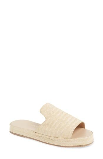 Women's Kaanas Martinique Raffia Slide Sandal M - Beige