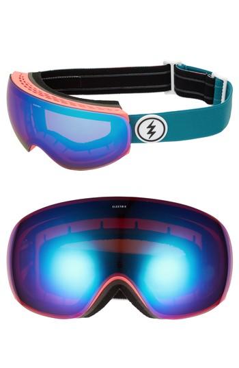 Women's Electric Eg3.5 Snow Goggles - Pink Palms/ Blue Chrome