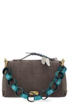 Anya Hindmarch Bathurst Dragonfly Detail Leather & Suede Satchel -