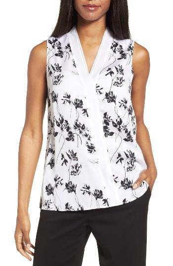 Women's Classiques Entier Chiffon Trim V-neck Stretch Silk Top