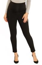Women's Angel Maternity Deluxe Tummy Support High Waist Maternity Pants, Size - Black