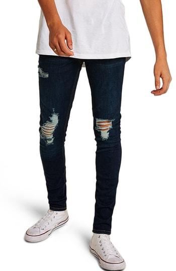 Men's Topman Skinny Fit Ripped Spray-on Jeans