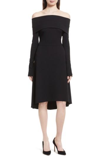 Women's Theory Kensington Off The Shoulder Foldover Dress - Black