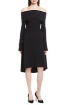Women's Theory Kensington Off The Shoulder Foldover Dress - Black