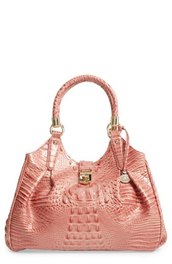 Brahmin Elisa Croc Embossed Leather Shoulder Bag -