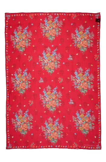 Women's Alexander Mcqueen Island Bouquet Silk Scarf, Size - Red