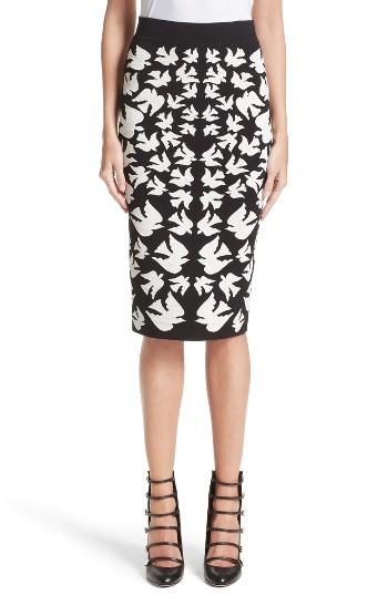 Women's Alexander Mcqueen Swallow Jacquard Pencil Skirt