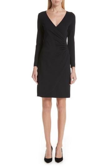 Women's Emporio Armani Punto Milano Faux Wrap Dress Us / 38 It - Blue