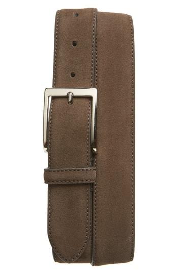 Men's To Boot New York Suede Belt - Dark Brown