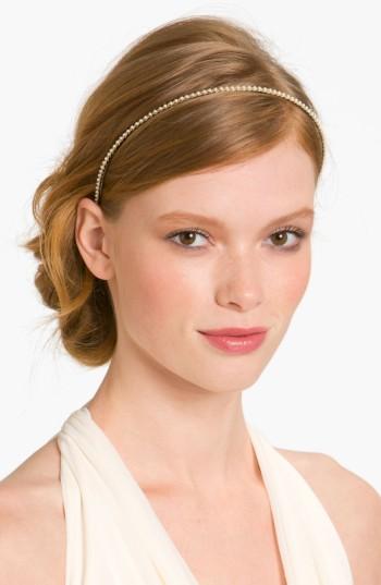 Cara 'skinny Pearl' Headband, Size - White