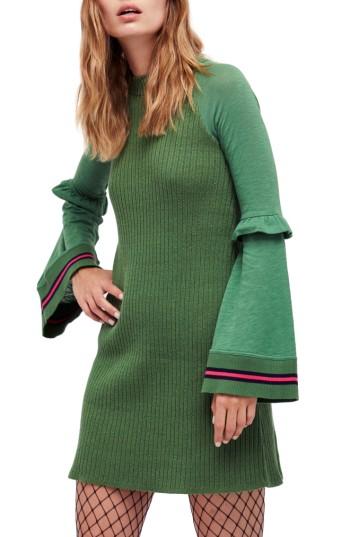 Women's Free People Zou Bisou Knit Minidress - Green