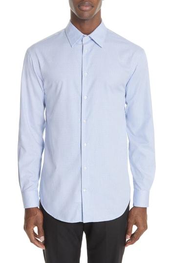 Men's Emporio Armani Trim Fit Houndstooth Dress Shirt .5 - Blue