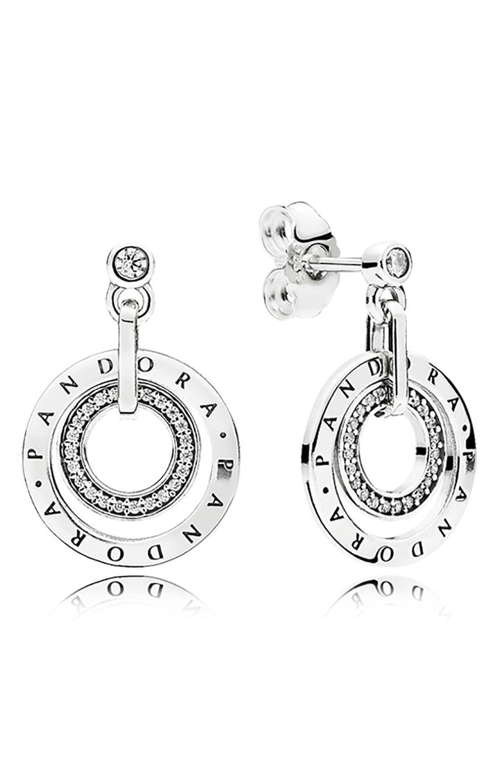 Women's Pandora Signature Logo Drop Earrings