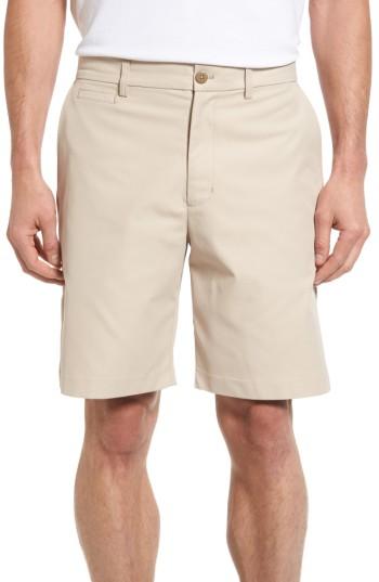 Men's Nordstrom Men's Shop Flat Front Performance Shorts - Beige