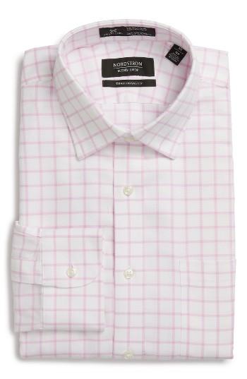Men's Nordstrom Men's Shop Smartcare(tm) Traditional Fit Check Dress Shirt 32 - Pink