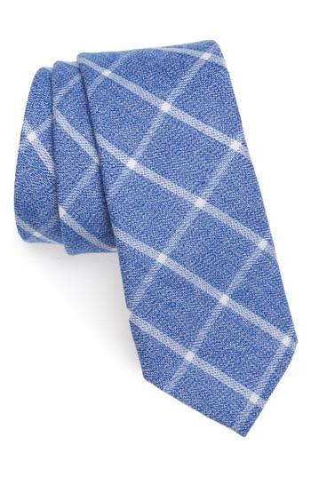 Men's Nordstrom Men's Shop Wilbur Check Cotton Tie, Size - Blue