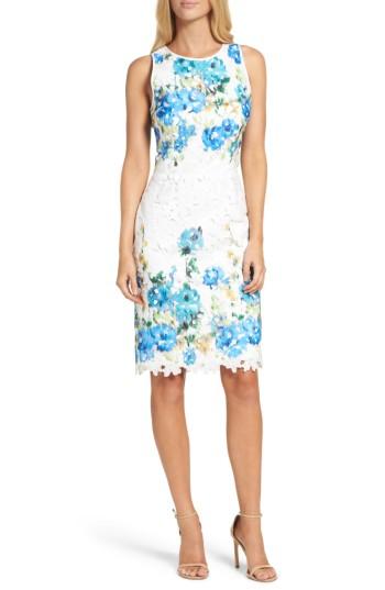 Women's Maggy London Print Lace Sheath Dress