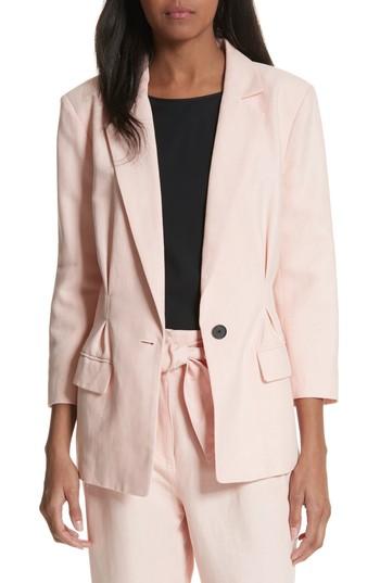 Women's Joie Lian Cotton & Linen Blazer - Pink