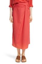 Women's Vince Twist Detail Cotton Skirt - Red